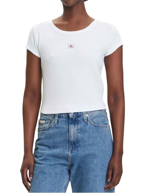 T-shirt corta a costine Calvin Klein Jeans | LV047C200GYAA